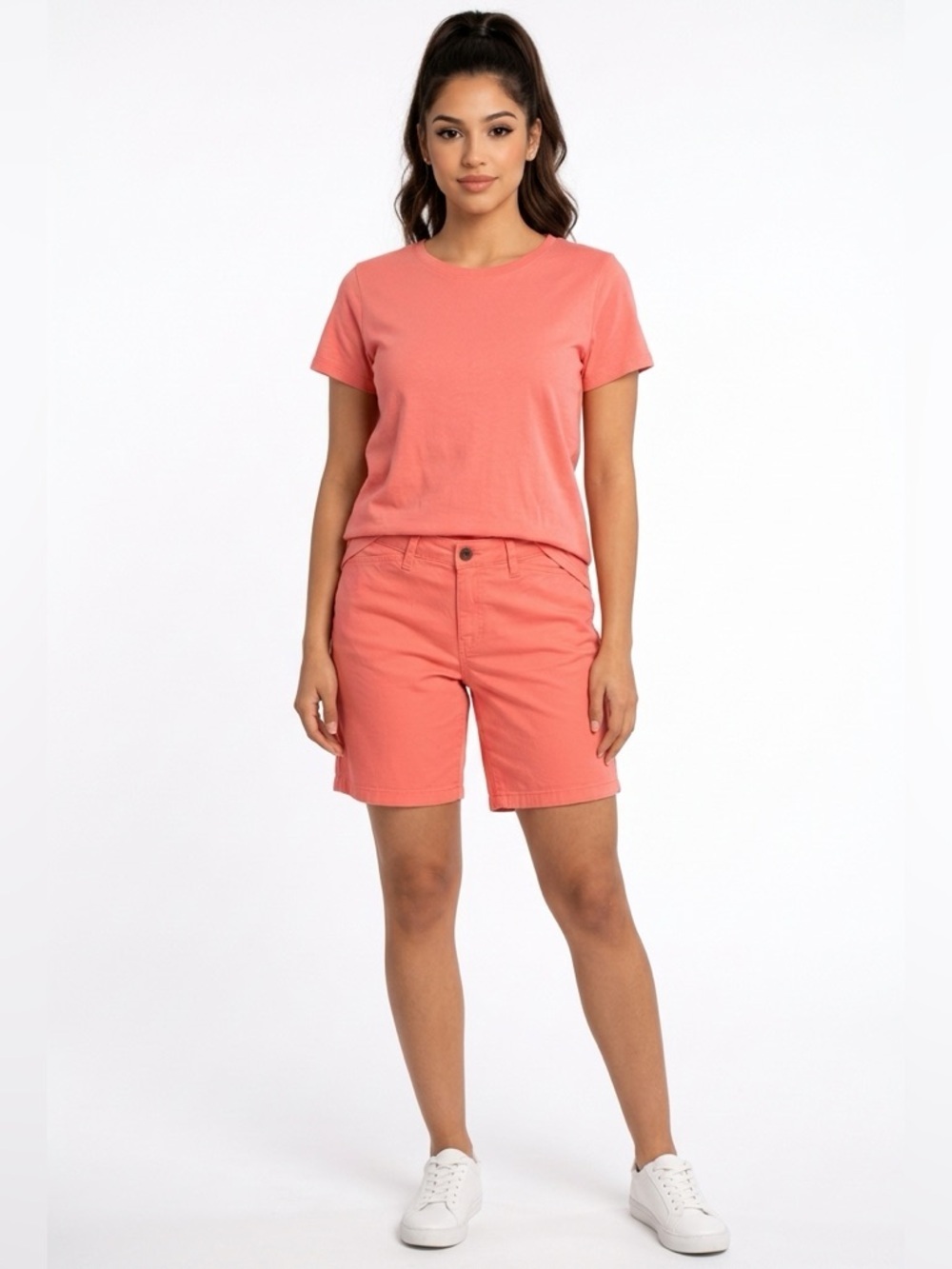 NWT St. John’s Bay SZ8 Coral Bermuda Shorts/2 front/2 rear pockets/waist 31”-32”